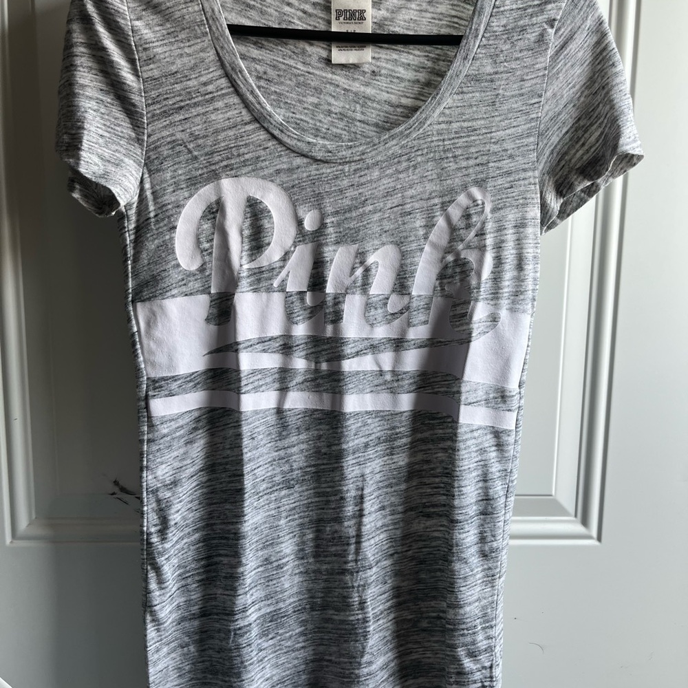 PINK Victoria's Secret Heathered Gray Tee